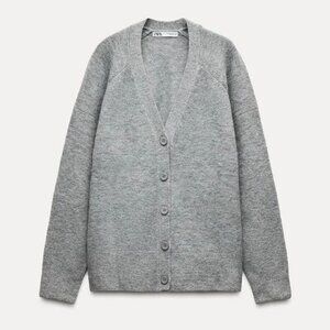 Zara Softknit Cardigan Grey Size M